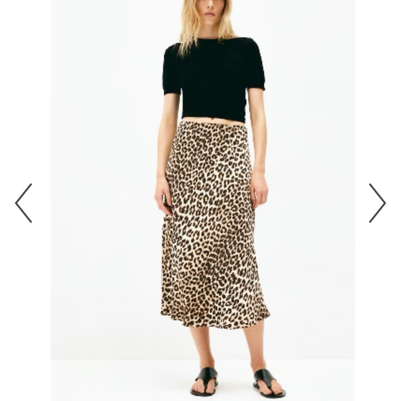 Zara Dresses & Skirts - Leopard Print Midi Skirt